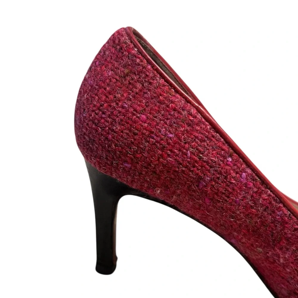 Kate Spade New YorkVintage Heels Pumps Square Toe Textured Red  Business‎ Casual